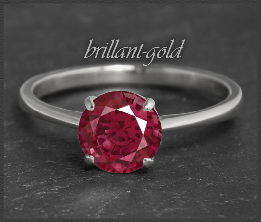 Gold Ring 585 Weißgold mit 1,76ct Rubin